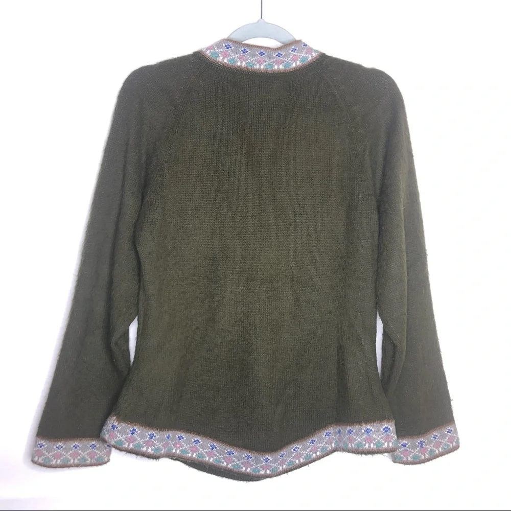 ALPACA CONNECTION green sweater Boulder, CO size M - Picture 2 of 4